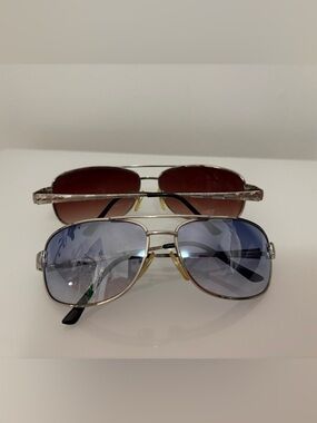 Y2K Aviator Sunglasses - Blue Gradient & Brown Gradient Lenses Unisex